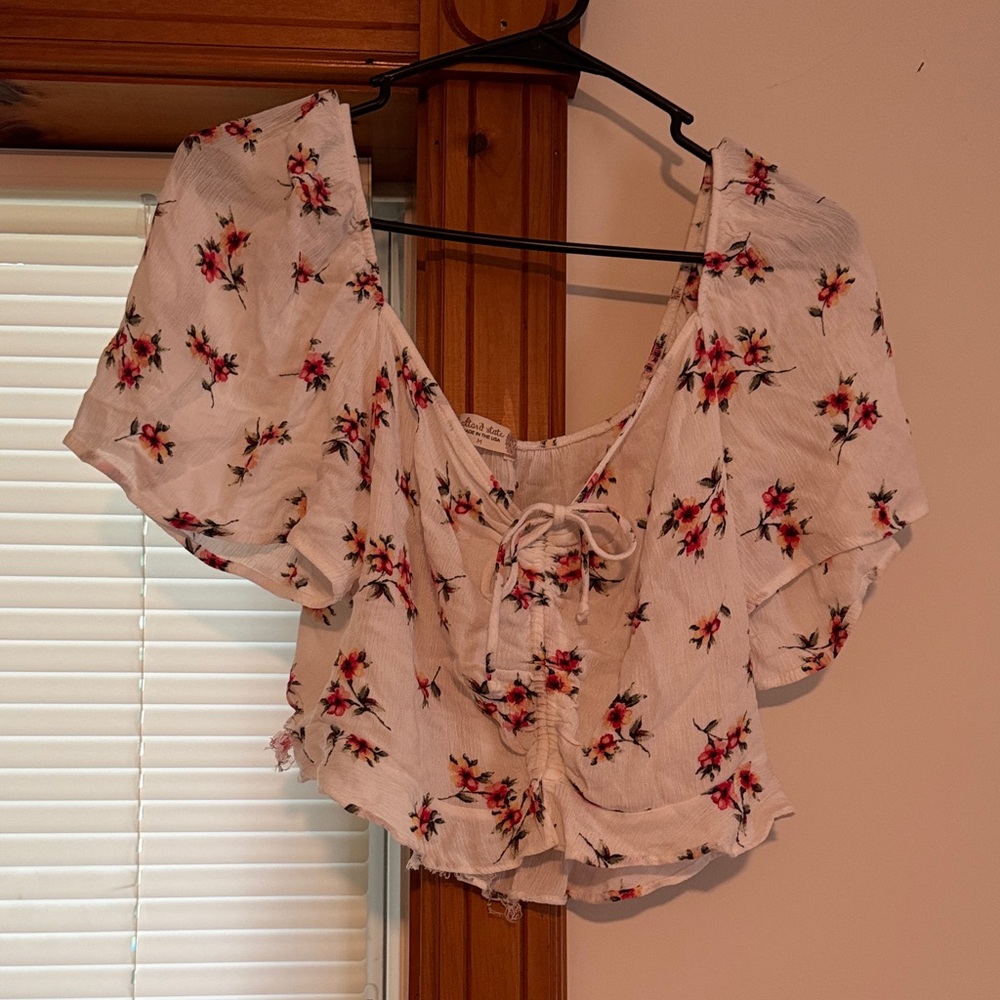 Altar'd State White Floral Blouse